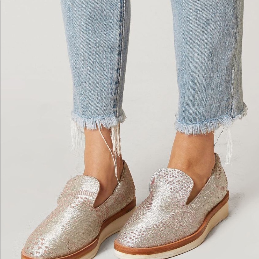 Free People Silver Snake Eyes Loafer